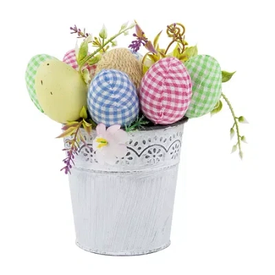 Northlight Easter Egg Spring Potted Floral Arrangement In Multi