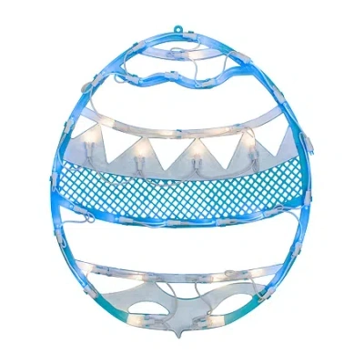 Northlight 17in Led Lighted Easter Egg Spring Window Silhouette In Blue