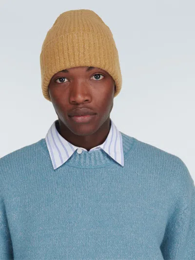 Acne Studios Korval Wool Blend Beanie In Brown