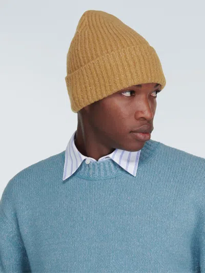 Acne Studios Korval Wool Blend Beanie In Brown