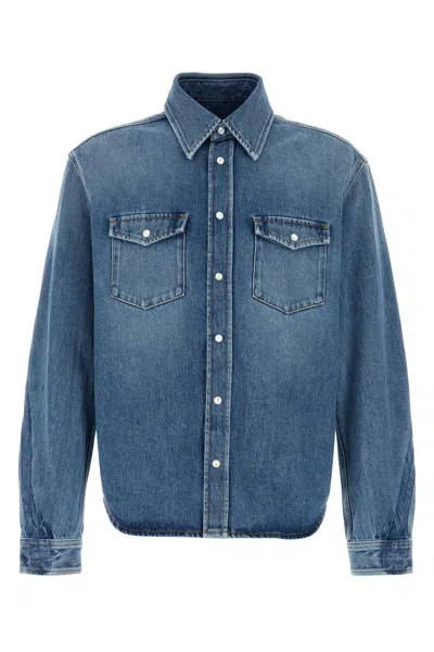 Givenchy Couture Seam Shirt In Shadow Washed Denim Clothing In Blue