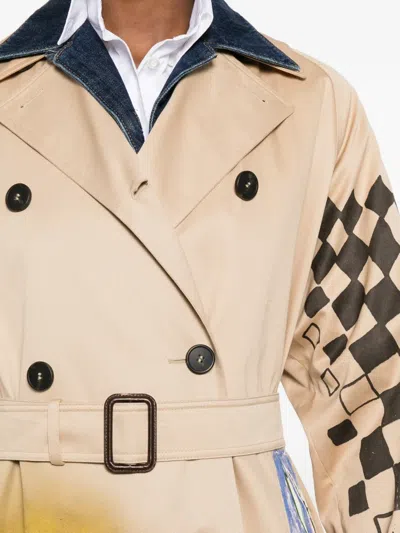 Weekend Max Mara Belted Graphic Coat In Neutral
