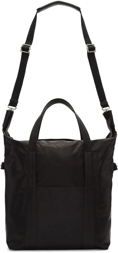 Shop Maison Margiela Black Leather Tote Bag