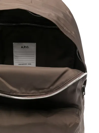 A.p.c. Zip-up Backpack In Brown