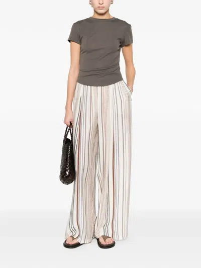 Eleh Striped-pattern Trousers In Gold