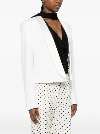 Tom Ford Wool Tuxedo Jacket In White