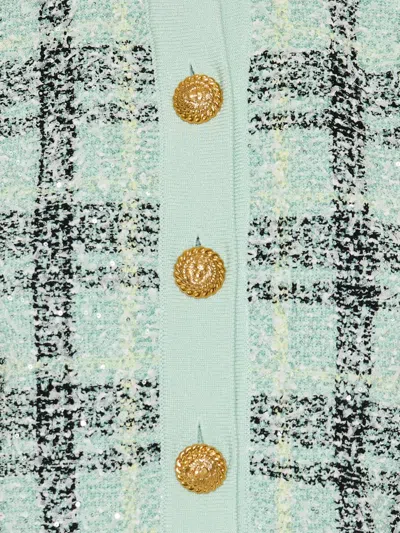 Balmain Checked Button-up Cardigan In Multi