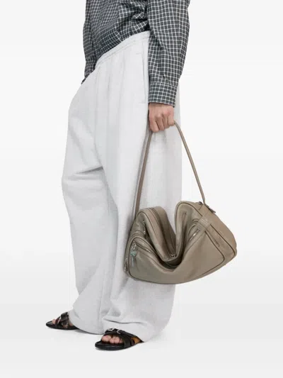 Acne Studios Drawstring Embroidered Track Pants In Gray