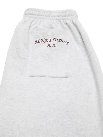 Acne Studios Drawstring Embroidered Track Pants In Gray