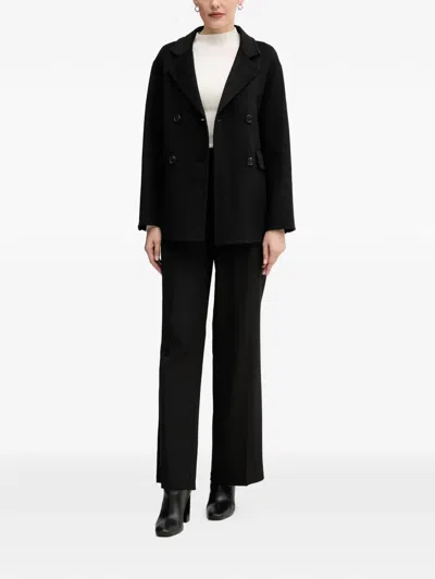 Gaudì Double-breasted Coat In Black