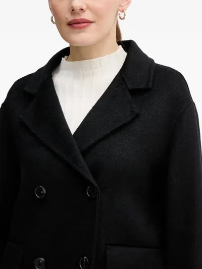 Gaudì Double-breasted Coat In Black