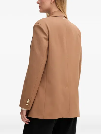 Gaudì Button Notched Blazer In Brown