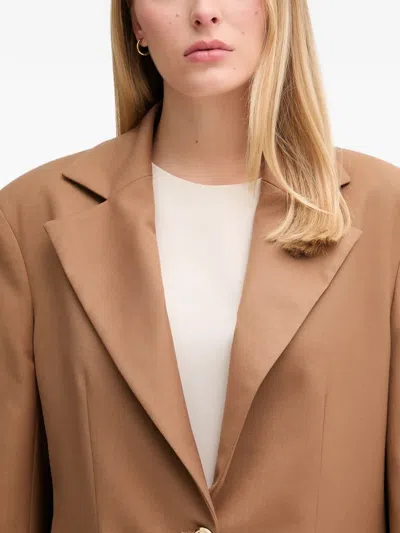 Gaudì Button Notched Blazer In Brown