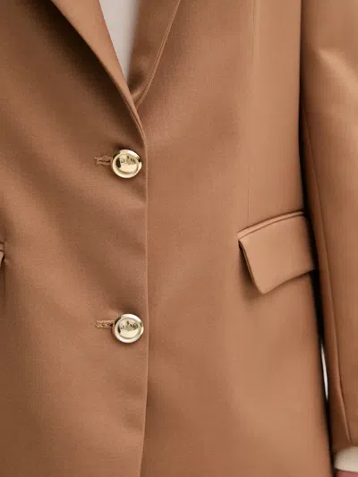 Gaudì Button Notched Blazer In Brown