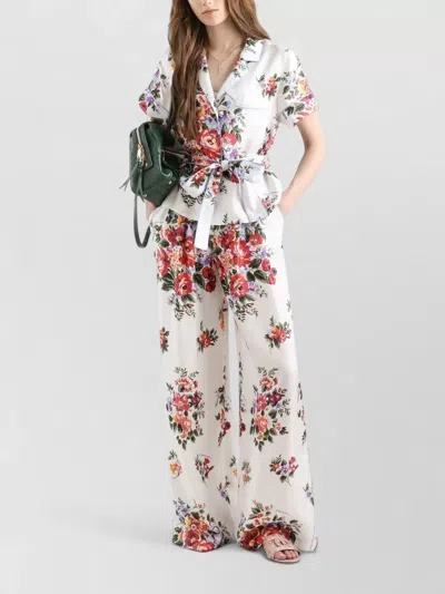 Dolce & Gabbana Vanity Floralprint Silk Twill Shirt In White In Multi