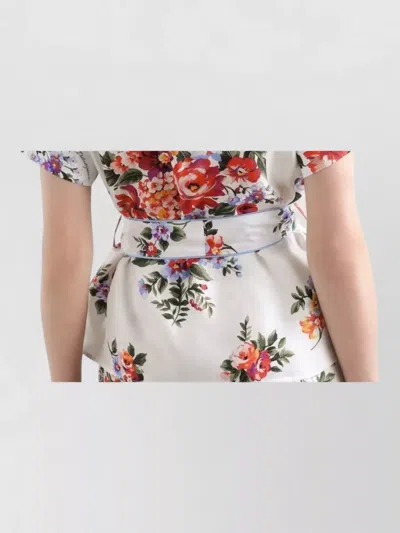 Dolce & Gabbana Vanity Floralprint Silk Twill Shirt In White In Multi