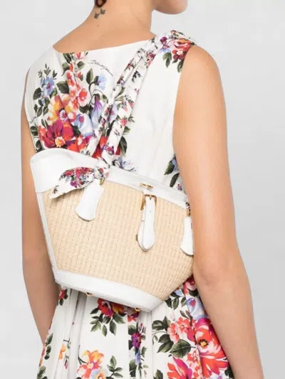 Dolce & Gabbana Borsa A Spalla Coffa Capri In Rafia Con Stampa Floreale Dolce E Gabbana