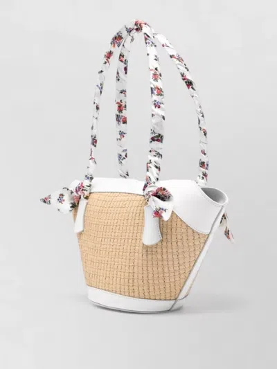 Dolce & Gabbana Borsa A Spalla Coffa Capri In Rafia Con Stampa Floreale Dolce E Gabbana