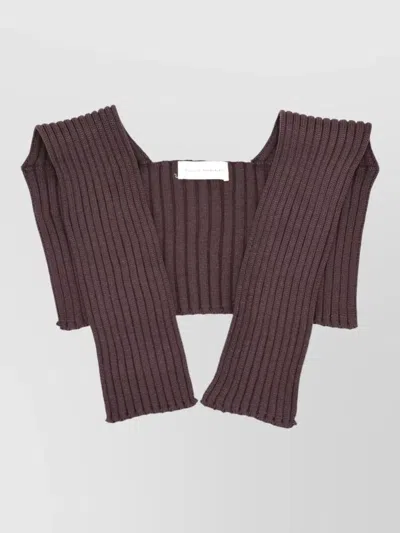 Niccolò Pasqualetti Parte Wool Yarn Rectangular Knit Scarf In Brown