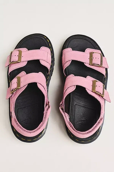 Dr. Martens Zebzag Suede Platform Sandals In Pink