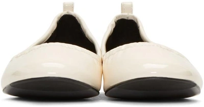 Shop Lanvin Ivory Patent Leather Classic Ballerina Flats