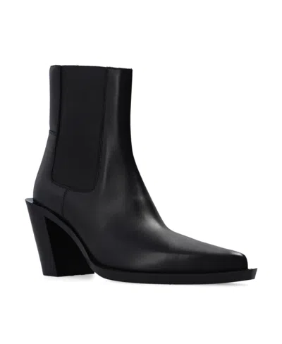 Acne Studios Pointed Leather Boots In Black