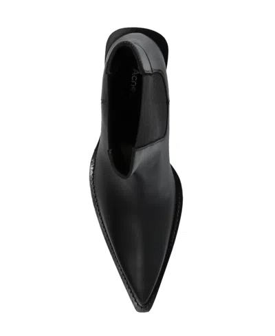 Acne Studios Pointed Leather Boots In Black