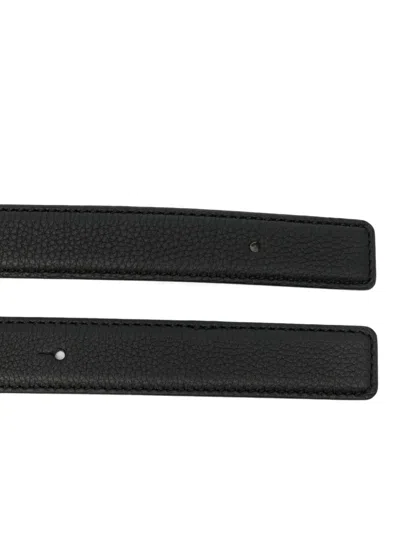 Santoni Leather Belt In Black
