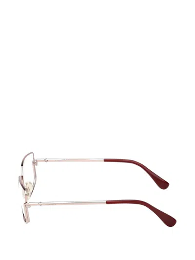 Max Mara Eyewear Rectangle Frame Glasses In Silver