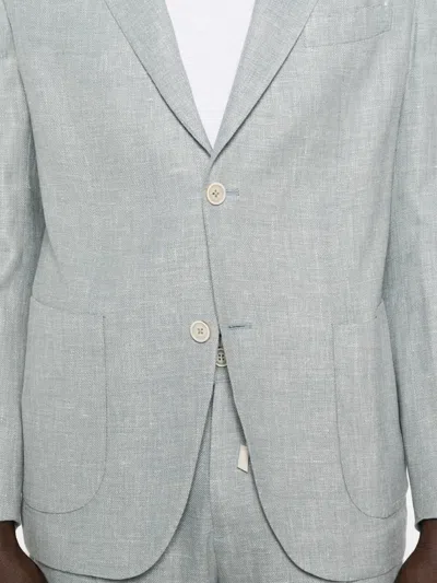Eleventy Notched-lapel Single-breasted Suit In Blue