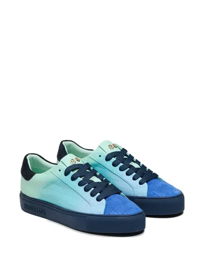 Hide & Jack Croc-embossed Sneakers In Blue