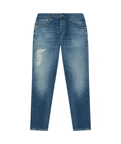 Dondup Distressed Trousers In Blue