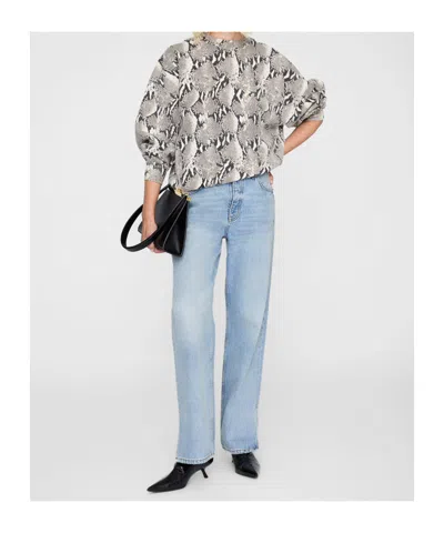 Anine Bing Miles Sweatshirt Washed Python In Gray