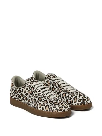 Msgm Leopard-print Sneakers In Brown