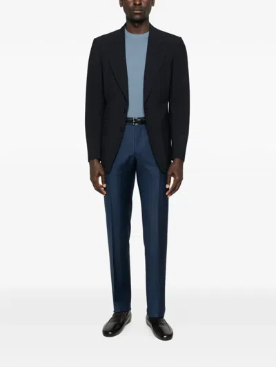 Canali T-shirt Vert Et Blanc En Polycoton In Green