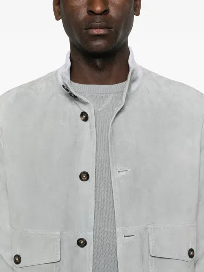 Eleventy Suede Jacket In Multi