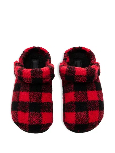 Crocs Checked Slippers In Red