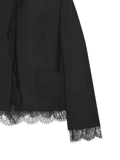 Givenchy Round-neck Wool Coat In Black