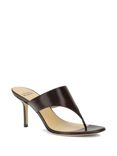 Francesco Russo Stiletto Heel Thong Thong Sandal In Brown