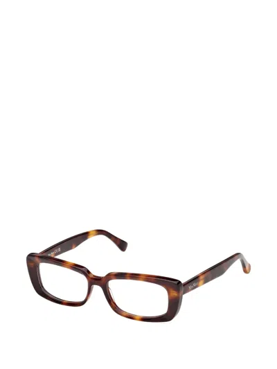 Max Mara Eyewear Rectangle-frame Glasses In Brown