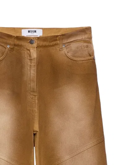 Msgm Flap-pocket Trousers In Brown