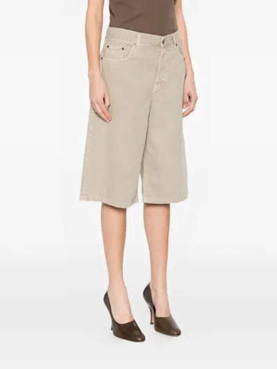 Haikure Button Bermuda Shorts In Brown
