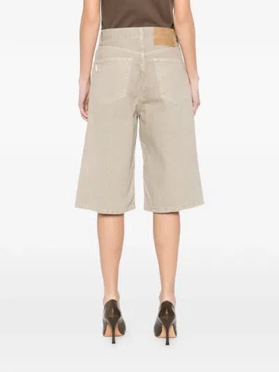 Haikure Button Bermuda Shorts In Brown