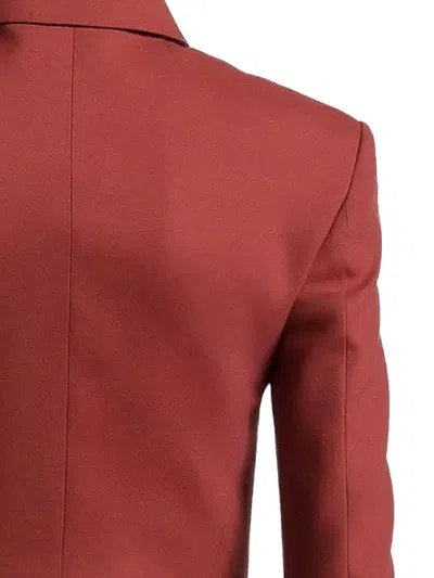 Alberta Ferretti Collared Jacket In Red