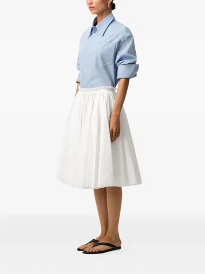 Ami Alexandre Mattiussi Ami Paris Ami Paris Cotton Midi Corolla Skirt In White
