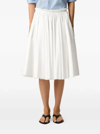 Ami Alexandre Mattiussi Ami Paris Ami Paris Cotton Midi Corolla Skirt In White