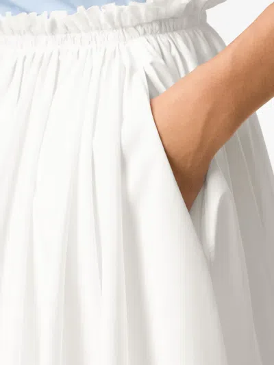 Ami Alexandre Mattiussi Ami Paris Ami Paris Cotton Midi Corolla Skirt In White