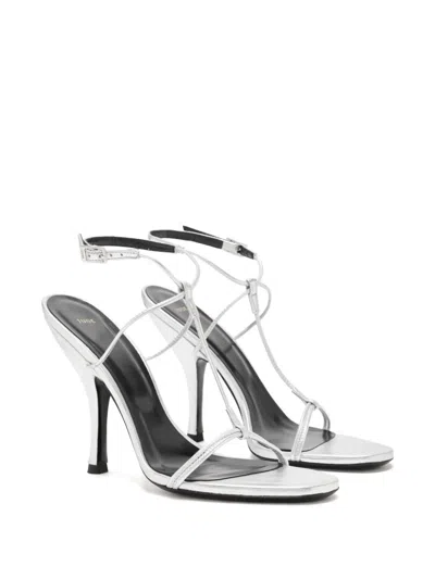 Jude Silver Mixer Leather Sandals In Silver