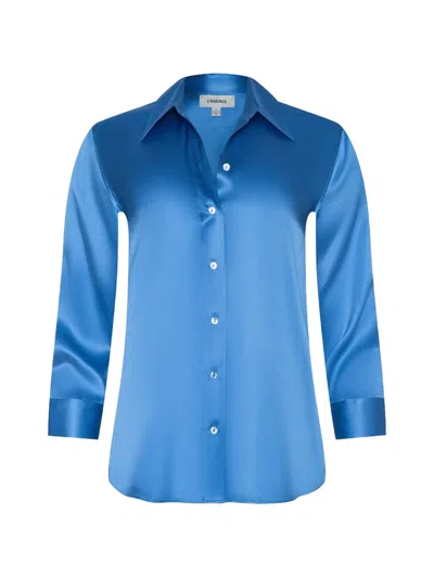 L'agence Dani Three-quarter Sleeve Top In Blue
