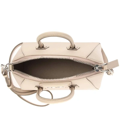 Shop Givenchy Antigona Mini Leather Shoulder Bag In Neutrals